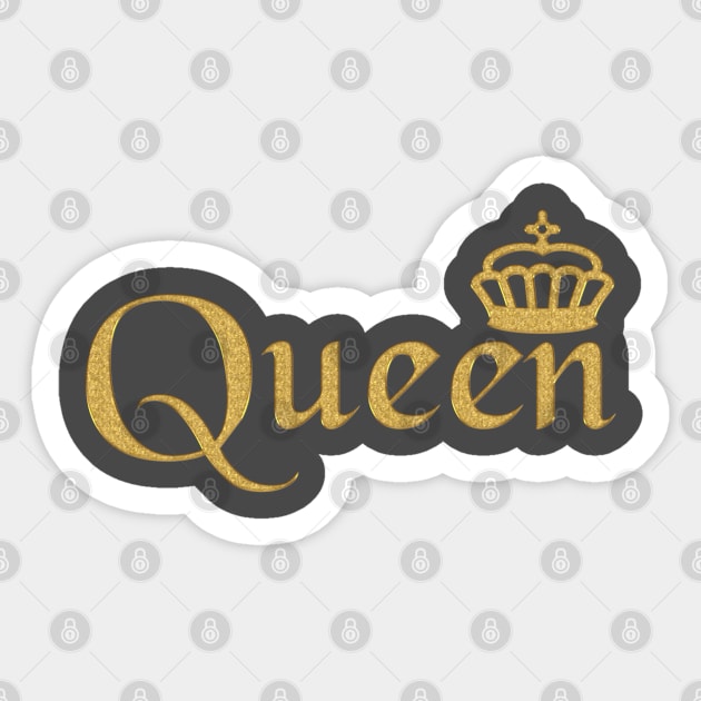 Queen Gold Crown Sticker by designgoodstore_2